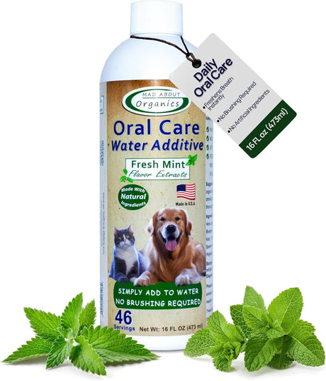 MAD ABOUT ORGANICS - Mad About Organics Oral Care Water Additive for Cats & Dogs Fresh Mint Flavor 473Ml. - The Red Vitamin MX - Cuidado Dental Para Perros - {{ shop.shopifyCountryName }}