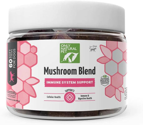 ONLY NATURAL PET - Only Natural Pet Mushroom Blend Immune System Support Supplement for Dogs 60 Masticables - The Red Vitamin MX - Suplementos Herbales Para Perros - {{ shop.shopifyCountryName }}