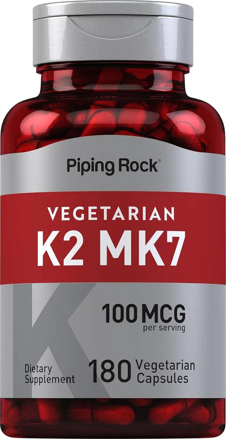 PIPING ROCK - Piping Rock K2 MK7 Vitamin 100mcg 180 Capsulas - The Red Vitamin MX - Suplementos Alimenticios - {{ shop.shopifyCountryName }}