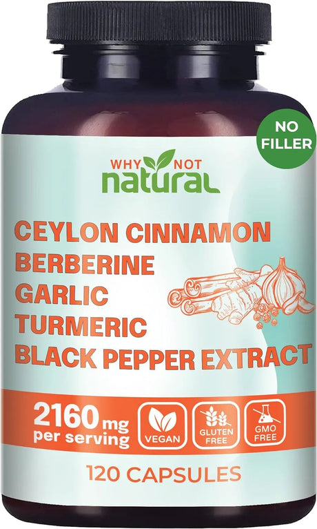 WHY NOT NATURAL - Why Not Natural 5-in-1 Organic Ceylon Cinnamon 120 Capsulas - The Red Vitamin MX - Suplementos Alimenticios - {{ shop.shopifyCountryName }}