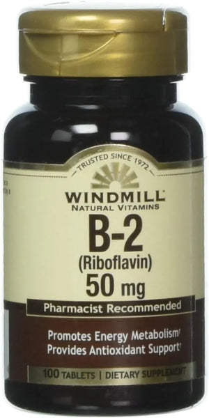 WINDMILL - Windmill VIT B-2 50Mg. 100 Tabletas - The Red Vitamin MX - Suplementos Alimenticios - {{ shop.shopifyCountryName }}