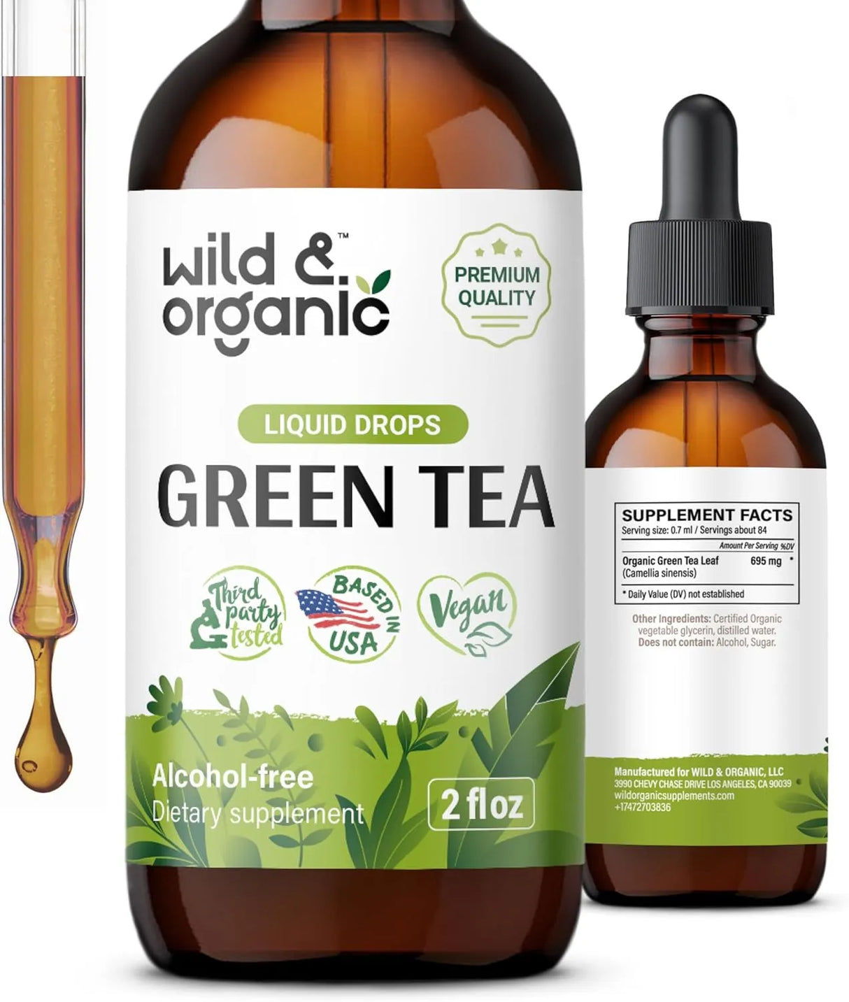 WILD & ORGANIC - Wild & Organic Green Tea Extract Liquid Drops 2 Fl.Oz. - The Red Vitamin MX - Suplementos Alimenticios - {{ shop.shopifyCountryName }}