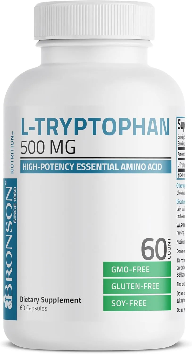 BRONSON - Bronson L-Tryptophan 500Mg. 60 Capsulas - The Red Vitamin MX - Suplementos Alimenticios - {{ shop.shopifyCountryName }}