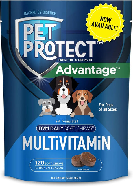 PET PROTECT - Pet Protect from The Makers of Advantage Vet-Formulated Daily Multivitamin for Dogs 120 Masticables - The Red Vitamin MX - Multivitamínicos Para Perros - {{ shop.shopifyCountryName }}