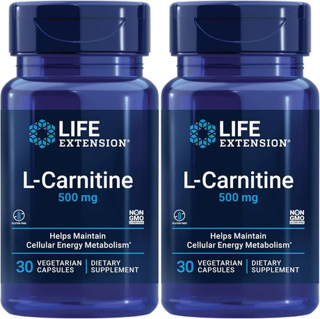 LIFE EXTENSION - Life Extension L-Carnitine 500Mg. 30 Capsulas 2 Pack - The Red Vitamin MX - Suplementos Alimenticios - {{ shop.shopifyCountryName }}