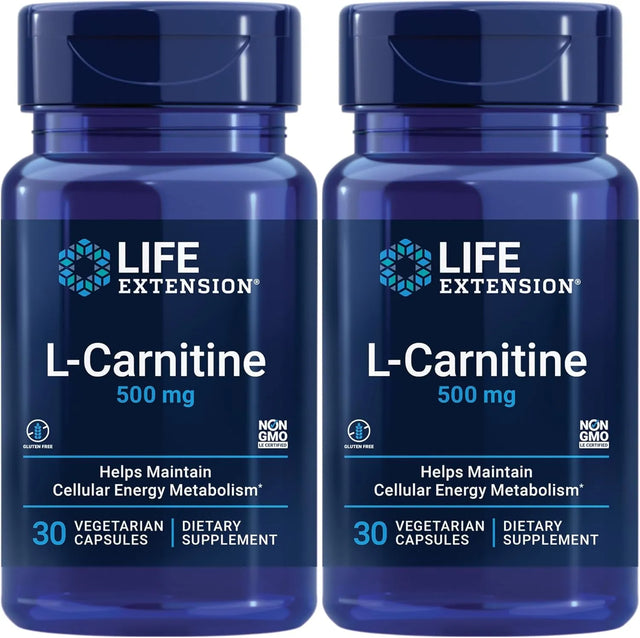 LIFE EXTENSION - Life Extension L-Carnitine 500Mg. 30 Capsulas 2 Pack - The Red Vitamin MX - Suplementos Alimenticios - {{ shop.shopifyCountryName }}