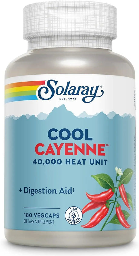 SOLARAY - Solaray Cool Cool Cayenne 40,000 HU 180 Capsulas - The Red Vitamin MX - Suplementos Alimenticios - {{ shop.shopifyCountryName }}