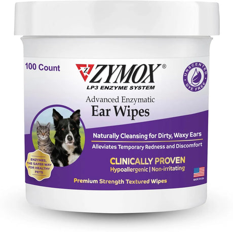 ZYMOX - Zymox Advanced Enzymatic Ear Wipes for Dogs and Cats 100 Toallitas - The Red Vitamin MX - Cuidado Del Oído De Perros - {{ shop.shopifyCountryName }}