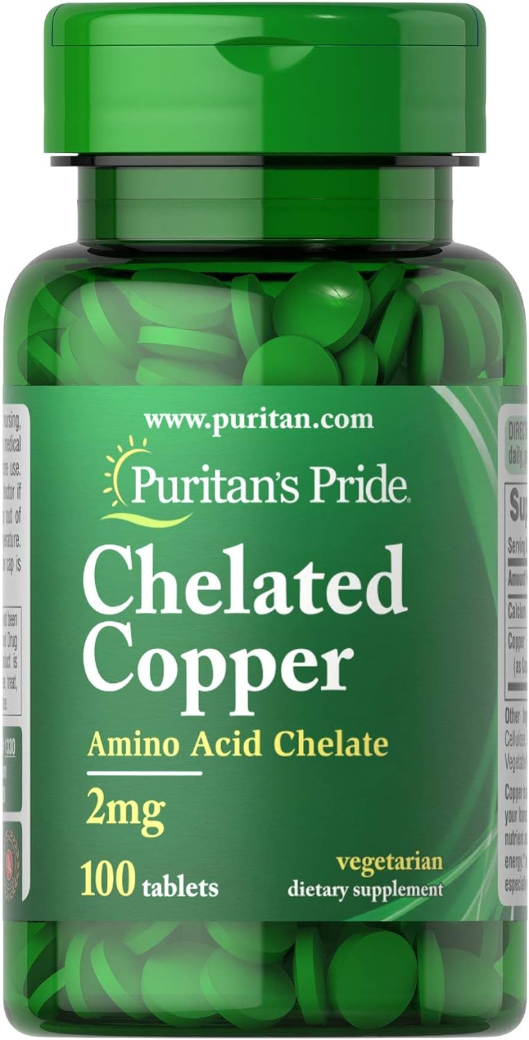 Puritan's Pride Copper Chelate 2Mg. 100 Tabletas