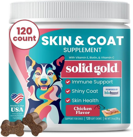 SOLID GOLD - Solid Gold OMG! Omega Skin & Coat Fish Oil Dog 120 Masticables - The Red Vitamin MX - Aceite De Pescado Para Perros - {{ shop.shopifyCountryName }}