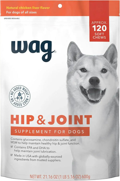 WAG - Wag Hip & Joint Soft Chews for Dogs 120 Masticables - The Red Vitamin MX - Cuidado De Cadera Y Articulaciones Para Perros - {{ shop.shopifyCountryName }}