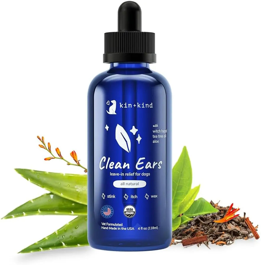 KIN+KIND - kin+kind Organic Ear Cleaner for Dogs 4 Fl.Oz. - The Red Vitamin MX - Cuidado Del Oído De Perros - {{ shop.shopifyCountryName }}