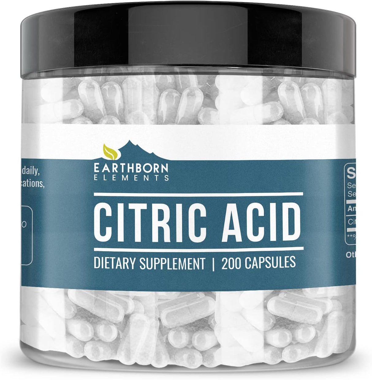 Earthborn Elements Citric Acid 200 Capsulas