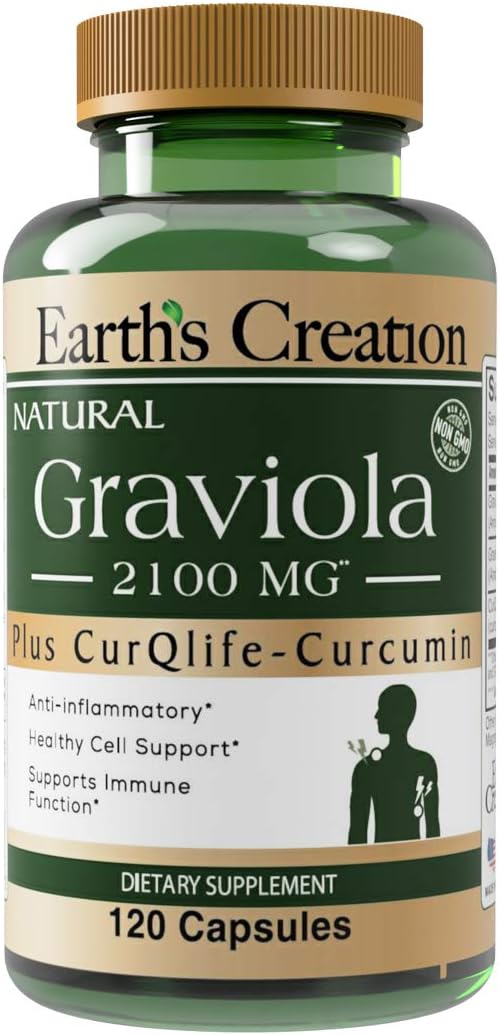 Earth's Creation Graviola-Soursop 2100Mg. 120 Capsulas