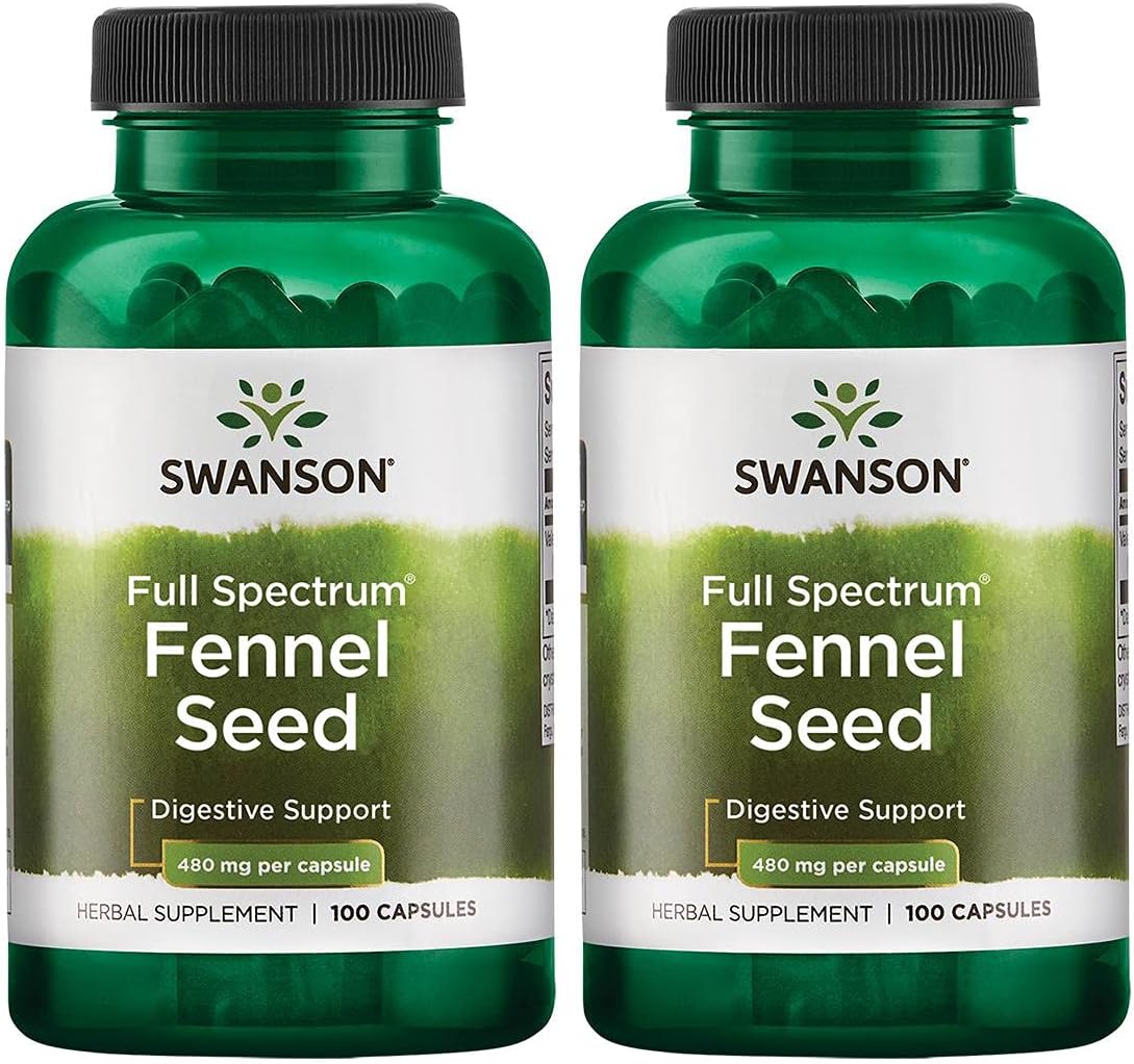 Swanson Fennel 480Mg. 100 Capsulas 2 Pack