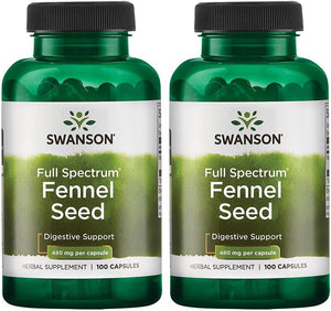 Swanson Fennel 480Mg. 100 Capsulas 2 Pack