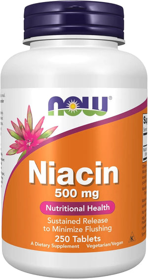 NOW SUPPLEMENTS - Now Supplements Niacin 500Mg. 250 Tabletas - The Red Vitamin MX - Suplementos Alimenticios - {{ shop.shopifyCountryName }}