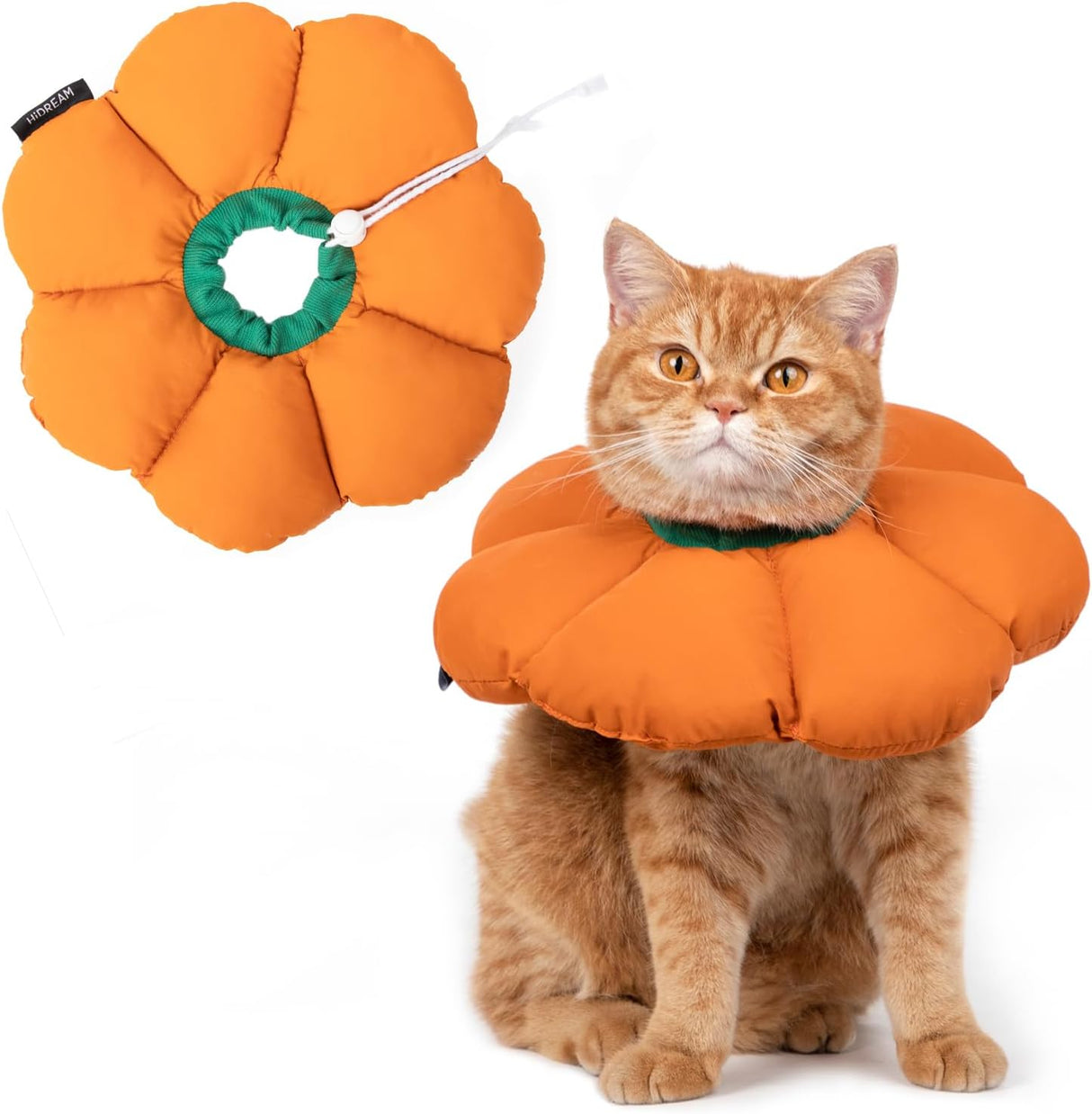 H HIDREAM Cat Cone Collar Orange Pumpkin Medium