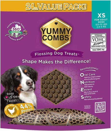 YUMMY COMBS - Yummy Combs Dental Treats for Extra Small Dogs 96 Piezas - The Red Vitamin MX - Cuidado Dental Para Perros - {{ shop.shopifyCountryName }}