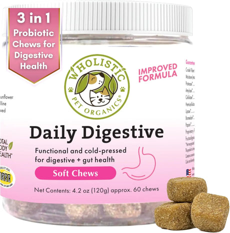 WHOLISTIC PET ORGANICS - Wholistic Pet Organics: Probiotic Chews for Dogs 60 Masticables - The Red Vitamin MX - Probióticos Para Perros - {{ shop.shopifyCountryName }}