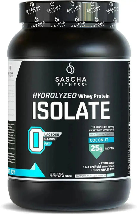 SASCHA FITNESS - SASCHA FITNESS Hydrolyzed Whey Protein Isolate Grass-Fed Coconut 957Gr. - The Red Vitamin MX - Suplementos Alimenticios - {{ shop.shopifyCountryName }}