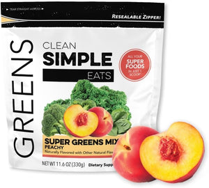 Clean Simple Eats Peachy Greens Juice & Smoothie Mix 30 Servicios 330Gr.