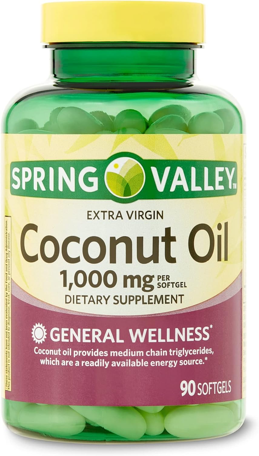 SPRING VALLEY - Spring Valley Extra Virgin Coconut Oil 1000Mg. 90 Capsulas Blandas - The Red Vitamin MX - Suplementos Alimenticios - {{ shop.shopifyCountryName }}