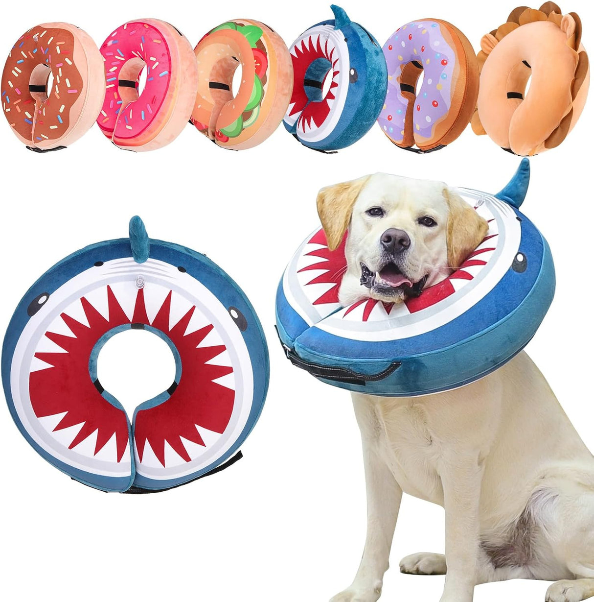 BEAUTYZOO Inflatable Donut Collar SHARK MEDIUM