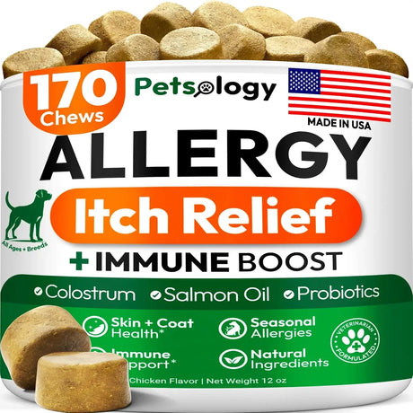 PETSOLOGY - Petsology Dog Allergy Relief Chews 170 Masticables - The Red Vitamin MX - Remedios Para La Picazón De Perros - {{ shop.shopifyCountryName }}