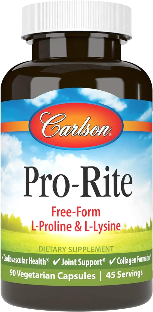 CARLSON - Carlson Pro-Rite Free-Form L-Proline & L-Lysine 90 Capsulas - The Red Vitamin MX - Suplementos Alimenticios - {{ shop.shopifyCountryName }}