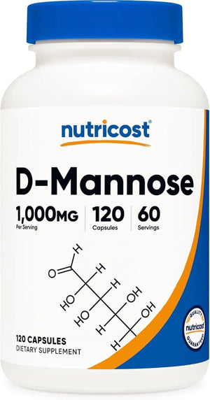 NUTRICOST - Nutricost D-Mannose 1,000Mg. 120 Capsulas - The Red Vitamin MX - Suplementos Alimenticios - {{ shop.shopifyCountryName }}