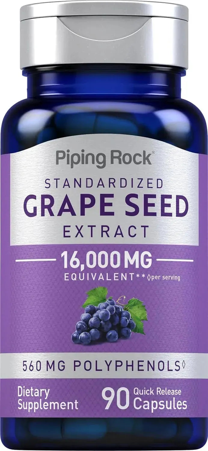 PIPING ROCK - Piping Rock Grape Seed Extract 16,000Mg. 90 Capsulas - The Red Vitamin MX - Suplementos Alimenticios - {{ shop.shopifyCountryName }}