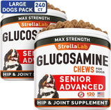 STRELLALAB - STRELLALAB Senior Advanced Glucosamine Chondroitin Joint for Dogs Bacon Flavor 120 Masticables 2 Pack - The Red Vitamin MX - Cuidado De Cadera Y Articulaciones Para Perros - {{ shop.shopifyCountryName }}