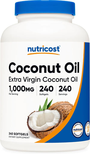 NUTRICOST - Nutricost Coconut Oil 1000Mg. 240 Capsulas Blandas - The Red Vitamin MX - Suplementos Alimenticios - {{ shop.shopifyCountryName }}