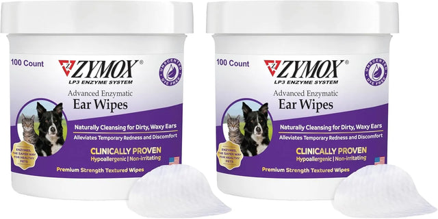 ZYMOX - Zymox Advanced Enzymatic Ear Wipes for Dogs and Cats 100 Toallitas 2 Pack - The Red Vitamin MX - Cuidado Del Oído De Perros - {{ shop.shopifyCountryName }}