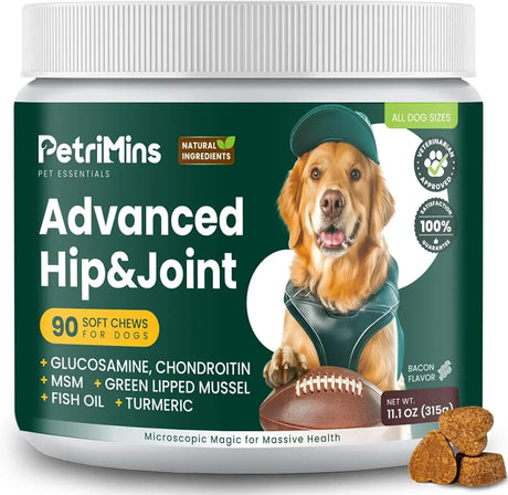 PETRIMINS - PetriMins Advanced Hip & Joint Supplement for Dogs Bacon 90 Masticables - The Red Vitamin MX - Cuidado De Cadera Y Articulaciones Para Perros - {{ shop.shopifyCountryName }}