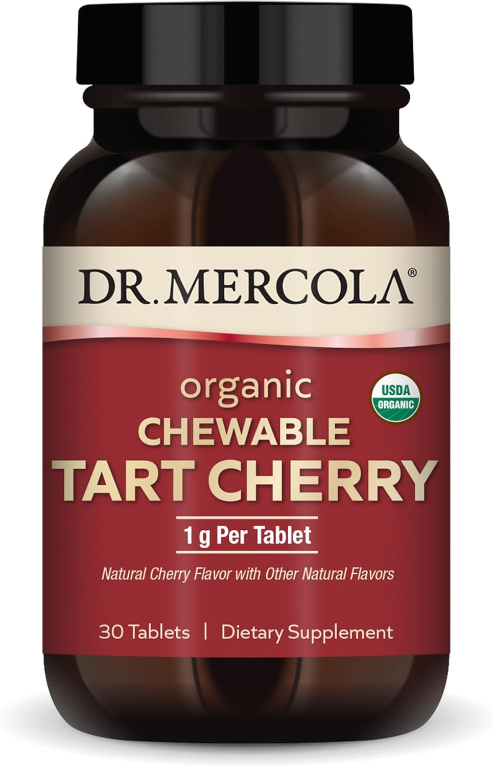 Dr. Mercola Organic Chewable Tart Cherry 30 Tabletas Masticables