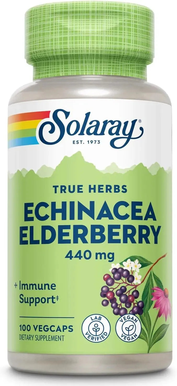 SOLARAY - Solaray Echinacea and Elderberry 440Mg. 100 Capsulas - The Red Vitamin MX - Suplementos Alimenticios - {{ shop.shopifyCountryName }}