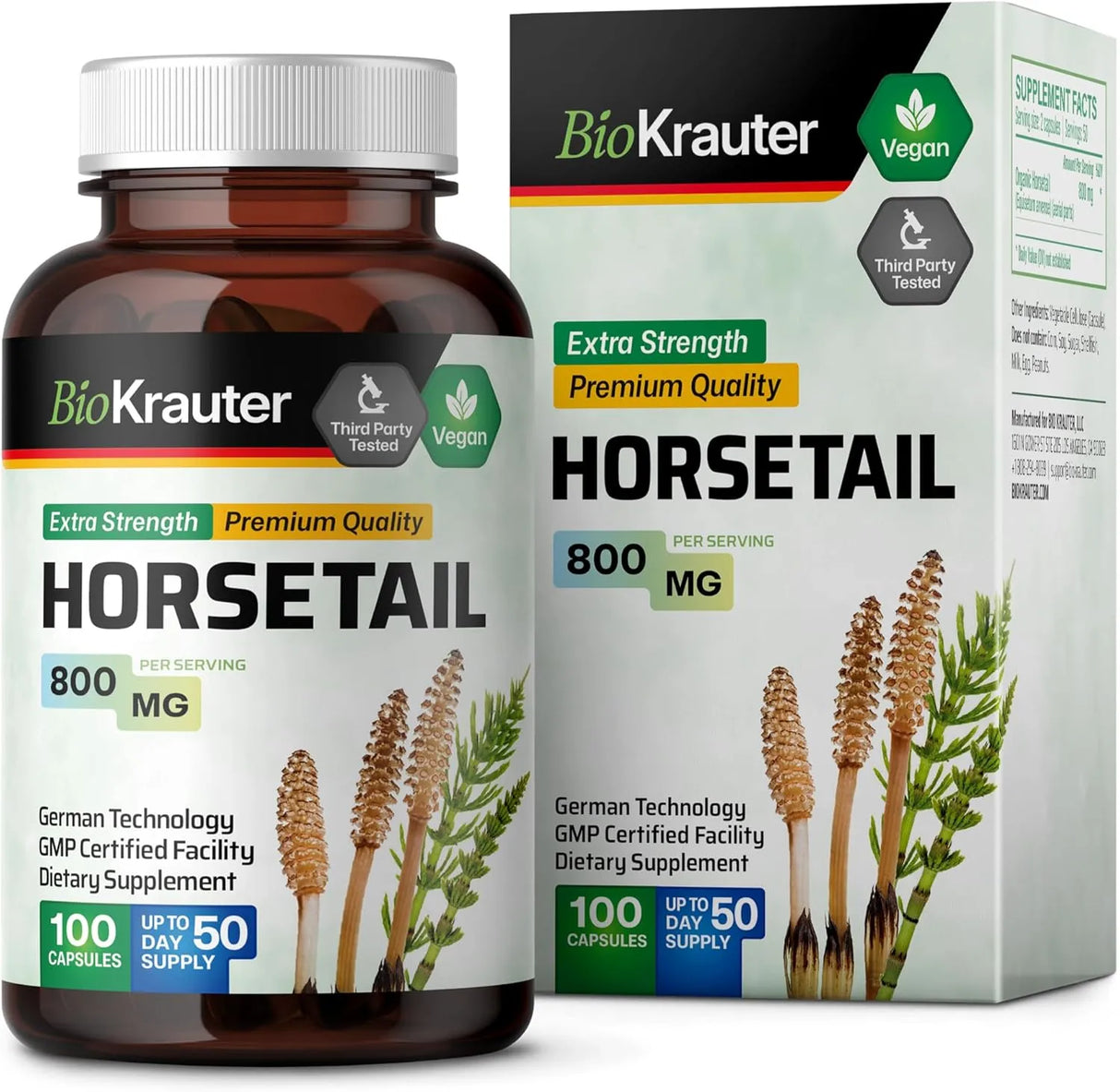 BIOKRAUTER - BIO KRAUTER Horsetail Herb 800Mg. 100 Capsulas - The Red Vitamin MX - Suplementos Alimenticios - {{ shop.shopifyCountryName }}