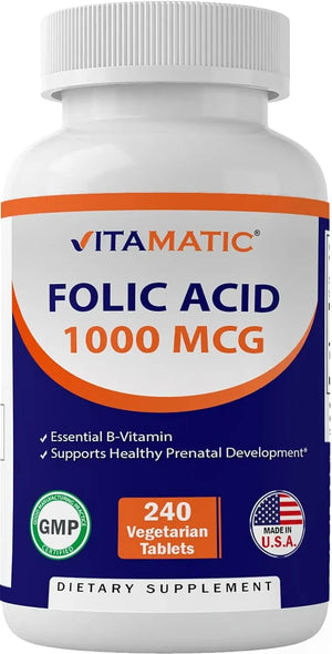 VITAMATIC - Vitamatic Folic Acid 1000mcg 240 Tabletas - The Red Vitamin MX - Suplementos Alimenticios - {{ shop.shopifyCountryName }}