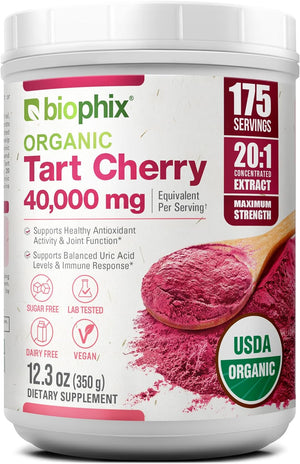 biophix Tart Cherry Powder Organic USDA 20:1 Extract 350Gr.