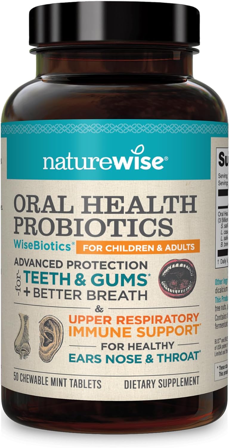 NatureWise Oral Health Chewable Probiotics 50 Tabletas Masticables
