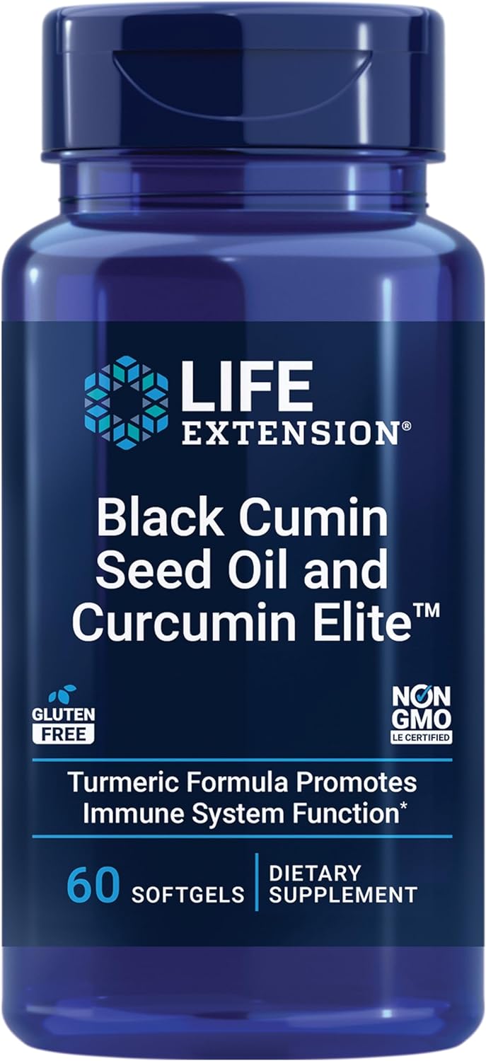 Life Extension Black Cumin Seed Oil & Curcumin Elite Turmeric Extract 60 Capsulas Blandas