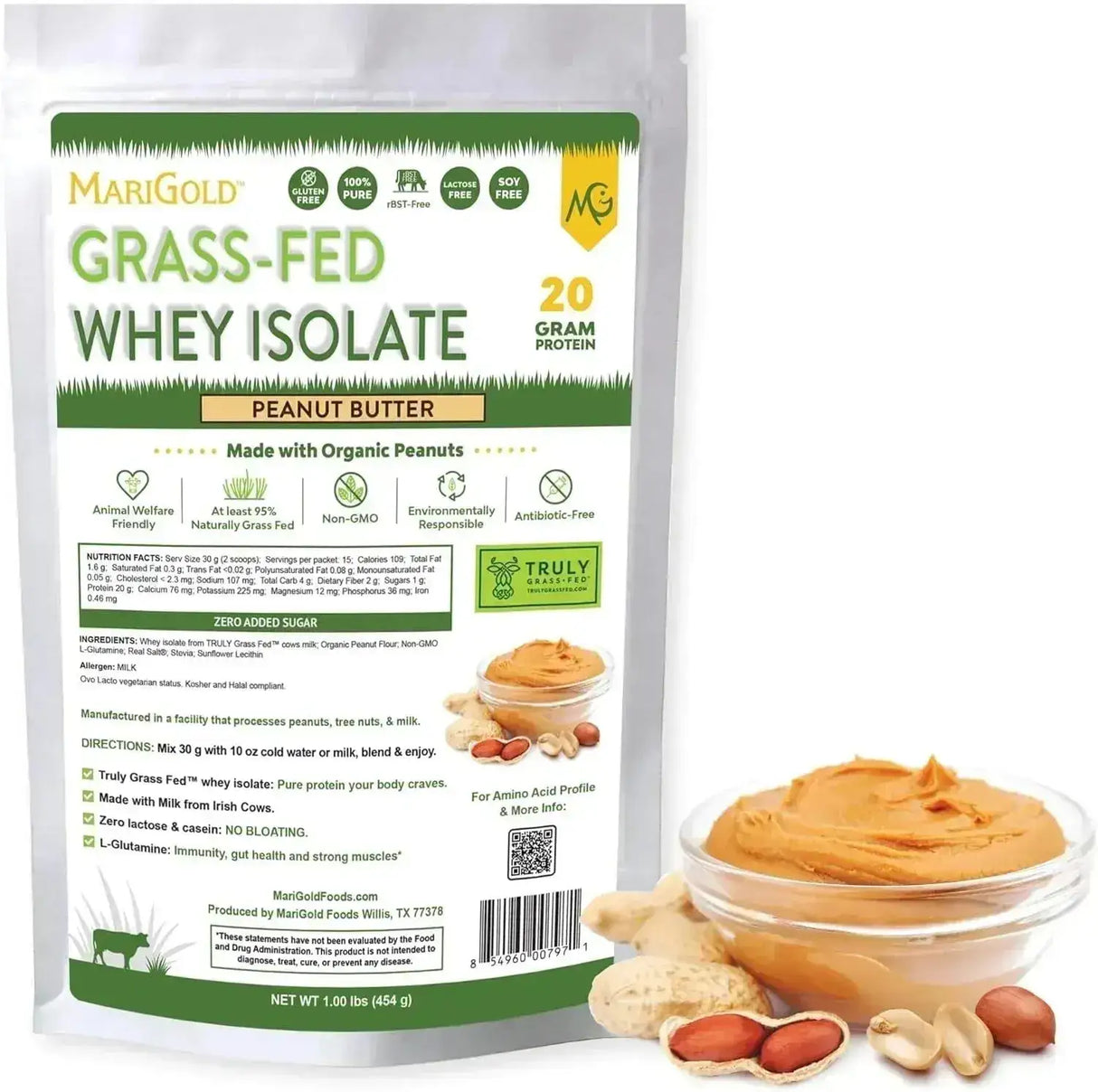 MARIGOLD - MariGold Grass-fed Whey Protein Isolate Powder Creamy Peanut Butter Flavor 454Gr. - The Red Vitamin MX - Suplementos Alimenticios - {{ shop.shopifyCountryName }}