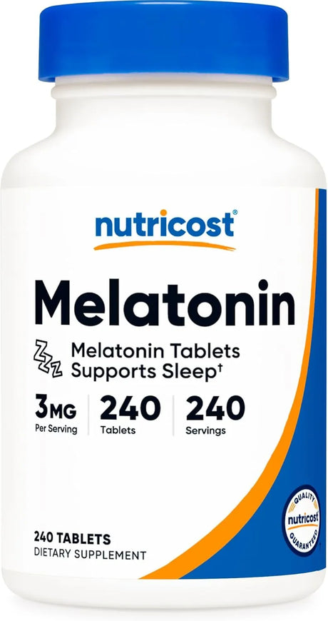 NUTRICOST - Nutricost Melatonin 3Mg. 240 Tabletas - The Red Vitamin MX - Suplementos Alimenticios - {{ shop.shopifyCountryName }}