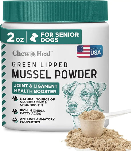 CHEW + HEAL - Chew + Heal Labs Green Lipped Mussel for Dogs 2 Oz. - The Red Vitamin MX - Cuidado De Cadera Y Articulaciones Para Perros - {{ shop.shopifyCountryName }}