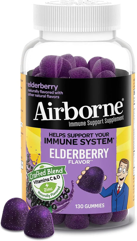 AIRBORNE - Airborne Elderberry + Zinc & Vitamin C Gummies 130 Gomitas - The Red Vitamin MX - Suplementos Alimenticios - {{ shop.shopifyCountryName }}