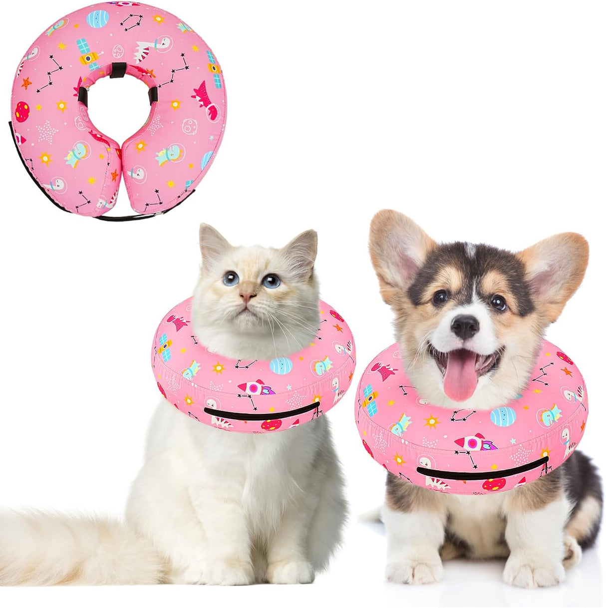 Toptakeit Elevated Inflatable Dog Collar PINKT XSMALL
