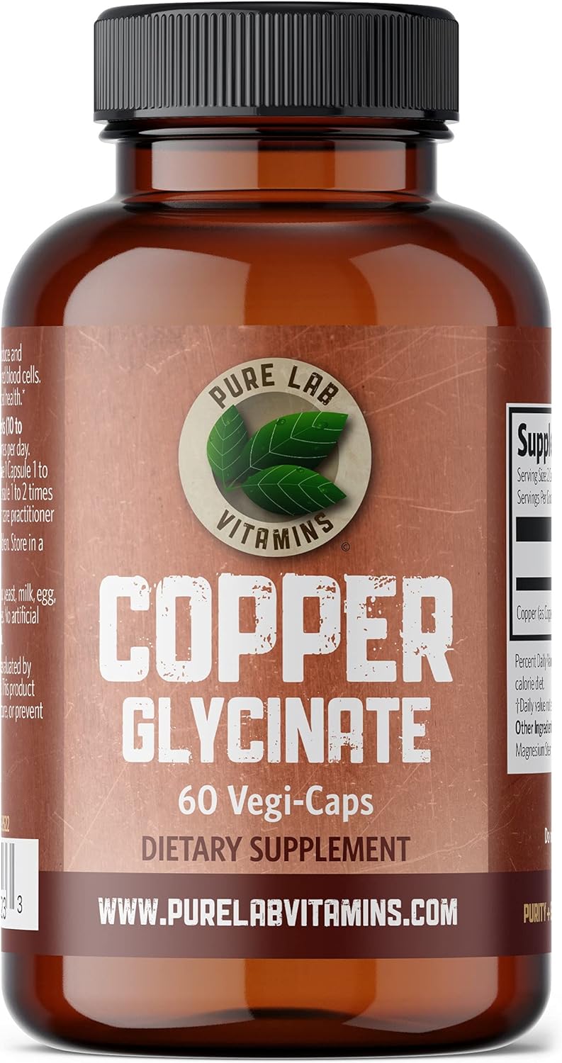 Pure Lab Vitamins Copper Glycinate 1Mg. 60 Capsulas