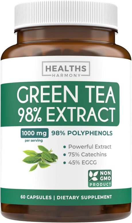 HEALTHS HARMONY - Healths Harmony Green Tea Extract Capsules 98% with EGCG 60 Capsulas - The Red Vitamin MX - Suplementos Alimenticios - {{ shop.shopifyCountryName }}